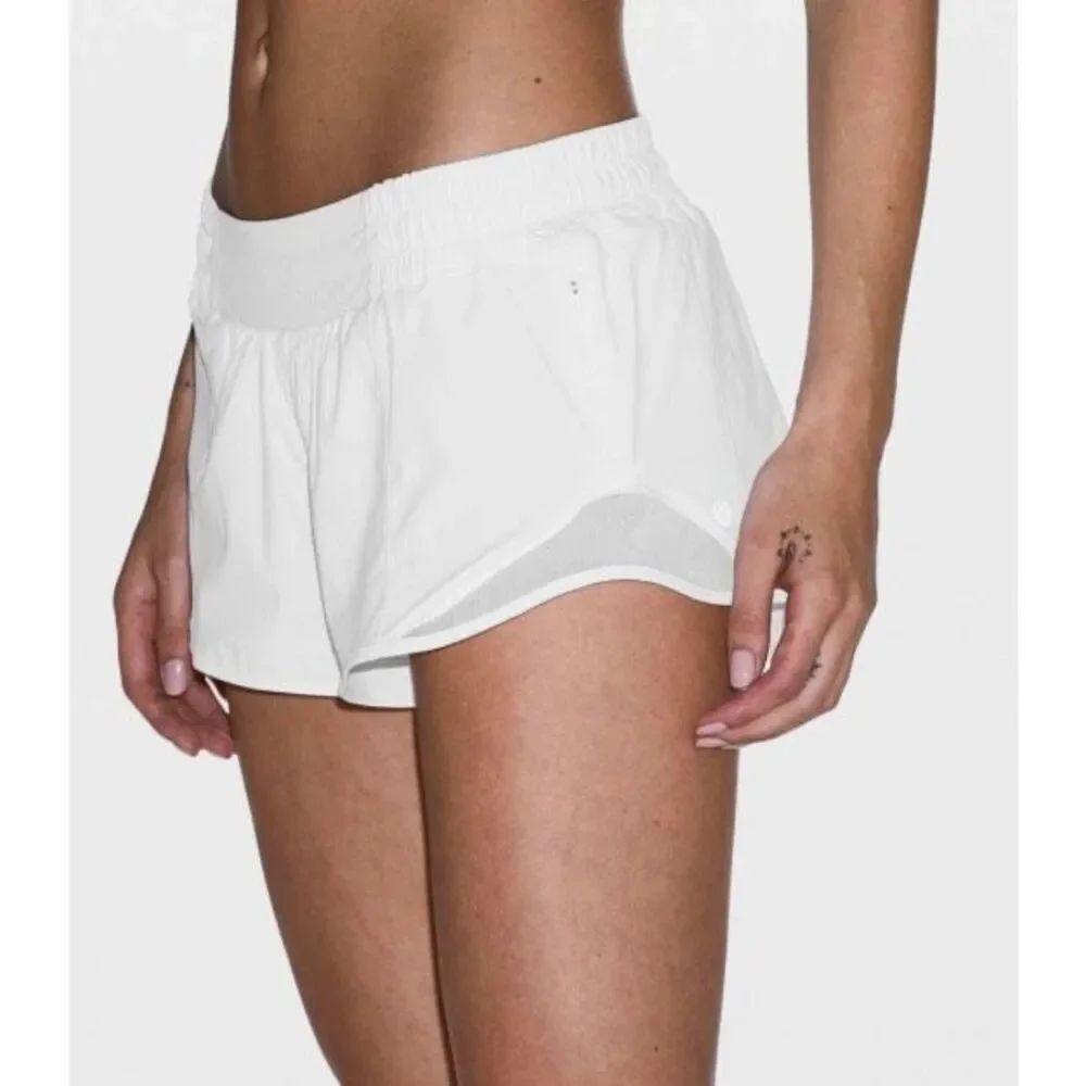 Lululemon Hotty Hot Running Shorts Size 8 Cream White Athletic